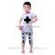 2016 baby boys cross applique top with harem pant set ,children clothes boys kids