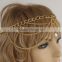 korean Fashion noble gold metal chain crystal stone broad hair band hair accessory