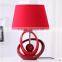 Fancy red ceramic home decoration European modern table lamp for bedroom