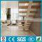 Oak Tread Glass Balustrade Indoor Modern Straight Staircase