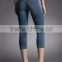 2016 New Elastic Slim Denim Latest Design Skinny Woman 3/4 Jeans denim pants dark blue wholesales