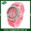 Hot sales silicone western quartz crystal watch for lady
