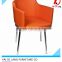 Orange synthetic leather cover swivel dining room chair