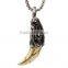 Never fade stainless steel titanium wolf tooth pendant