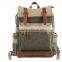 Women vintage waxed canvas hiking backpack