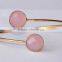 925 silver Pink chalcedony Gemstone Bangle