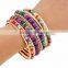 Ethnic Fusion Front Opening Bangle Handcraft Bead Bohemia Bracelet Jewelry Women