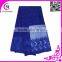 Heavy big party lace royal blue stones cord lace fabric for garments