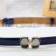 new korea style ladies and women double diamond buckle patent leather slim waist belt for decoration