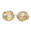Wholesale Fashion Matte Gold Flower Caps Brass Jewelry Findings