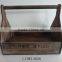 Antique vintage rustic recyled hanging wooden storage basket with handles