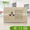 American Standard fashion 1 gang noble gold switch 3 pin wall power electrical switch socket