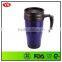 400ml Thermos Double Wall Translucent Plastic Travel Mug With Handle