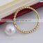 7.5-8mm White Natural Akoya 14K Gold Yellow Gold Pearl Ring, Wedding Pearl Ring