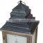 New design wooden lantern with silk printing glass