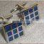 Novelty square-fashion jewelry blue enamel cufflinks
