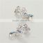 Newest Design Fancy Silver Drop Blur Zircon Pave Butterfly Earrings For Party Girls