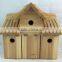 Unfinished Natural Wood Bird House with a link chain for hanging