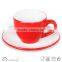 3 OZ Expresso coffee ceramic cup and saucer with two-tone mug
