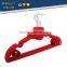 ABS plastic rose shape velvet antiskid hanger flocking clothes hanger with pulley,ABS,Nylon villi,Chrome plated hook