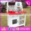 New style kids pretend play wooden toy play kitchen W10C293