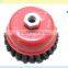 Knotted steel M14x2 thread round twist wire cup brushes
