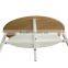 wood oval coffee table with white top