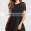 womens tshirt blank Dresses Crew Neck Short Raglan Mesh Sleeve T-Shirt Dress Women Lady