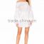 long sleeve off shoulder ruffle white elegant dress fashion woman holiday dress