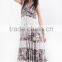 Long hawaiian maxi women dress decorated with lace