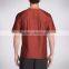 Zipper Media Pocket Running Tee Sport Fit V-Neck Shirt Breathable Fabric 92% Polyester 8% Spandex Perforated Knit Fabric