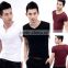 bulk wholesale Men's V-Neck Short Sleeve T-Shirt Slim Basic Tee Top Plain T Shirts For Printing