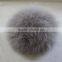 Myfur Navy Blue Dyed Customized Hat Accessory Fox Body Fur Pom Poms