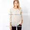 Elegant White Basic Woman Blouse Fashion Sheer Crochet Lace Blouse 2015