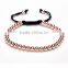 Simple Fashion Plain Round Beaded Stainless Steel Gold Rose Gold Ball Beads Handmade Cord Chain Adjustable Bracelet Jewelry