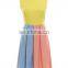 CHEFON Color Block Pleated Sleeveless Modest Casual Dresses