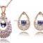 Austrian crystal necklace earrings set simple and fashion sytle piece jewelry suit high quality women wear set