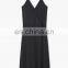 oem service side slit off shoulder v neck sleeveless maxi dress