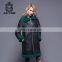 Long Style Green Double Face Sheepskin Fur Leather Jacket For Women