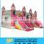 Giant pink castle with slide/inflatble castle combo