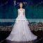 Latest Design Dress Plunge V Neckline Lace Appliqued Tulle Backliess Bridal Wedding Gown