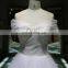 Off Shoulder A Line And Back Deep V Neck Lace Up Wedding Dress Big Train Wedding Gown