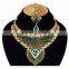 Indian Designer Gold Plated Bollywood Pary wear Jewelry Necklace Set Green Color