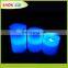 Remote control LED candles with blue/red/green/ flickering