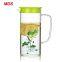 Borosilicate 1000ml straight hot cold glass pitcher with handle and lid