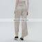TWOTWINSTYLE Ruffle  Elastic High Waist Ankle Length Wide Leg Trousers For Women