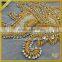 Beaded rhinestone applique patch, large iron on patch FHA-024