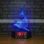 Modern 3d acrylic table lamp with digital clock illusion lamp base for kids/gift