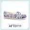 women fashion zebra PU canvas shoes