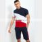 Wholesale custom men's Two Pieces Summer Sets Casual T Shirt Shorts Tracksuits Set Male Sweat Suit Fashion Patchwork 2 Piece